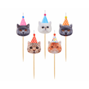 Svíčky na dort 5ks kočky - Godan