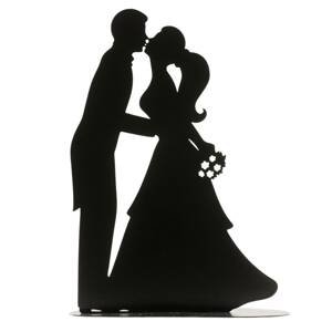 Plechová figurka na svatební dort černá - Dekora