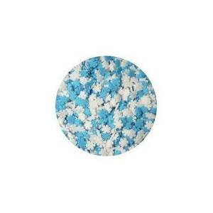 Cukrové zdobení vločky modro bílé 40g - Dekor Pol