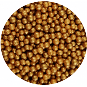 Cukrové perličky 4mm zlaté 60g - Dekor Pol