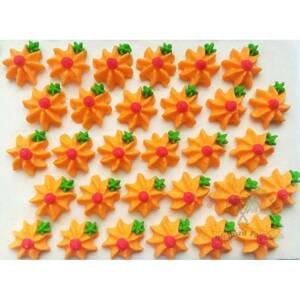 Cukrové květy oranžové na platíčku 30ks - Fagos