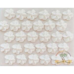 Cukrové květy bílé svatební na platíčku 30ks - Fagos