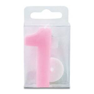 Svíčka ve tvaru číslice 1 - mini, růžová - Stadter
