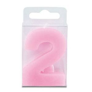 Svíčka ve tvaru číslice 2 - mini, růžová - Stadter