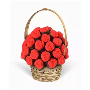 Rudé růže z muffinů Střední (M)