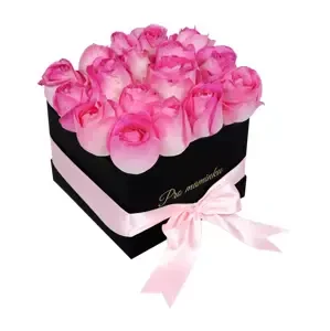 Černá krabice Pro maminku růžové růže 9 ks