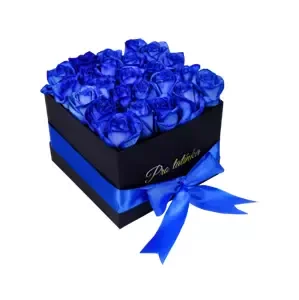Černá hranatá krabice růží Pro tatínka 9 ks