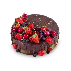 Čokoládový dort s ovocem 16 cm, 12 porcí