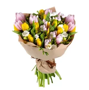 Kytice žluto-růžové tulipány 20 Ks
