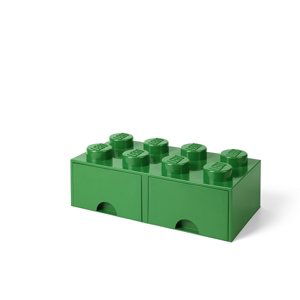 LEGO úložný box 8 s šuplíky - tmavě zelená