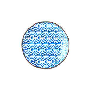 Made in Japan Mělký talíř Triangle Indigo Ikat 23 cm