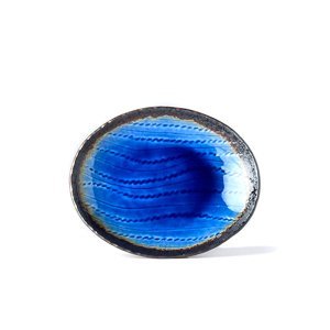 Made in Japan Mělký oválný talíř Cobalt Blue 24 x 20 cm