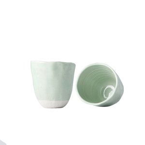 Made in Japan Hrnek bez ucha s nepravidelným okrajem Tea Cup světle zelený 300 ml