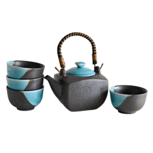 MADE IN JAPAN DÁREK - Čajový Set METALLIC s Green Section pot + 4 šálky