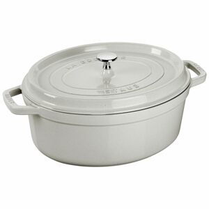 STAUB Cocotte hrnec oválný 33 cm/6,5l bílé lanýže