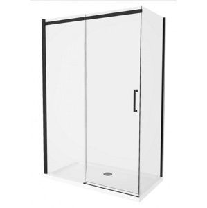 ORESTE COMBI 140x80 BLACK Clear Sprchová zástěna s posuvnými dveřmi