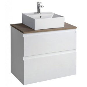 ALTAIR koupelnová skříňka s umyvadlem, š. 67,6 cm, bílá/dub emporio