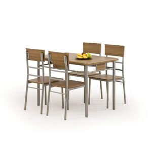 Halmar Halmar Ořechová jídelní sestava stolu se 4 židlemi NATAN