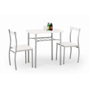 Halmar Halmar Bílá jídelní sestava stolu se 2 židlemi LANCE