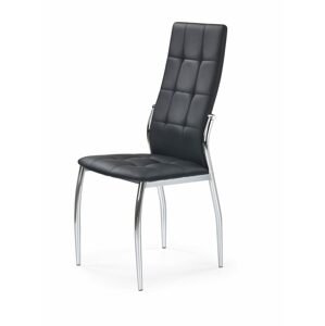 Halmar Halmar Černá jídelní židle K209 z eko kůže s podnožím z chromované oceli