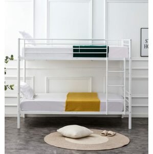 Halmar Halmar Dvoupatrová kovová postel BUNKY 90 x 200 cm, bílá