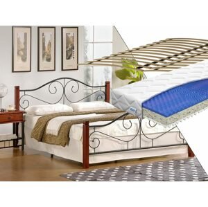 Kovová postel Violetta 120 x 200 cm s matrací a roštem