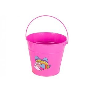 Dětský plechový kbelík růžový GR0138