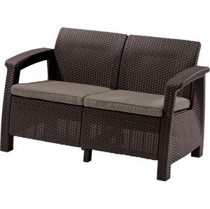 Zahradní pohovka Allibert Corfu Love Seat - Brown