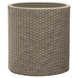 KETER Květináč Cylinder Planter L Silver grey