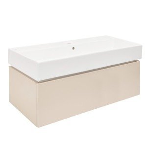 Koupelnová skříňka s umyvadlem SAT Feel 100x30x46 cm pískově béžová mat SATFEEL100BEU2