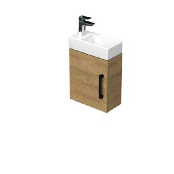 Koupelnová skříňka s umyvadlem SAT Cube Way 40x47,5x20 cm dub Hickory mat CUBE320401DCDH