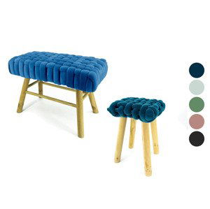 NOOR Living Taburet v sametovém vzhledu (household/office stool)