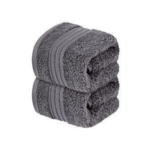 Möve by Livarno Home Luxusní ručník pro hosty, 30 x 50 cm, 2  (šedá)
