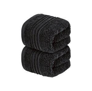 Möve by Livarno Home Luxusní ručník pro hosty, 30 x 50 cm, 2  (černá)