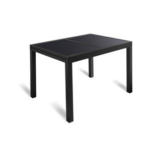 LIVARNO home Hliníkový rozkládací stůl Houston, černá (hliník#obdélníkový#rozkládací#zahradní stůl#4 osoby)