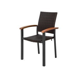 LIVARNO home Stohovatelná židle Valencia, šedá/hnědá (plast#ne#stohovatelný#zahradní židle#ano)