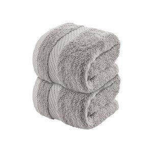 LIVARNO home Froté ručník pro hosty, 30 x 50 cm, 2 ku (světle šedá)
