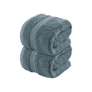 LIVARNO home Froté ručník pro hosty, 30 x 50 cm, 2 ku (šedomodrá)