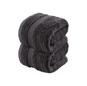 LIVARNO home Froté ručník pro hosty, 30 x 50 cm, 2 ku (tmavě šedá)