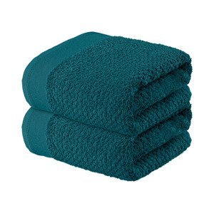 LIVARNO home Froté ručník, 50 x 90 cm, 2 kusy (petrolejová)