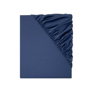 LIVARNO home Saténové napínací prostěradlo, 90–100 x  (tmavě modrá)
