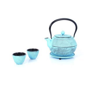 ECHTWERK Litinový čajový servis (1,1 l, světle modrá)