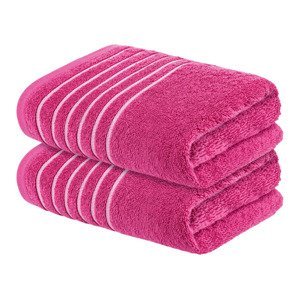 LIVARNO home Froté ručník, 50 x 90 cm, 2 kusy (růžová)
