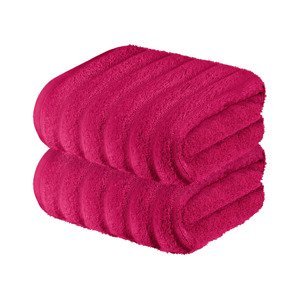 LIVARNO home Froté ručník, 50 x 100 cm, 2 kusy (červená)