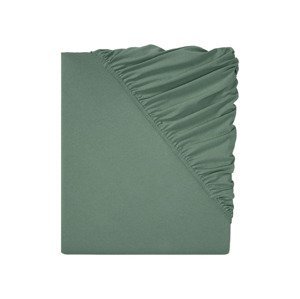 LIVARNO home Žerzejové napínací prostěradlo, 90–100 x (tmavě zelená)