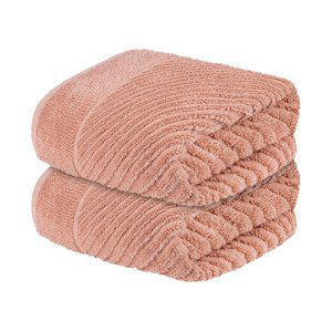 LIVARNO home Froté ručník, 50 x 100 cm, 2 kusy (světle růžová)