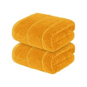 LIVARNO home Froté ručník, 50 x 90 cm, 2 kusy (žlutá)