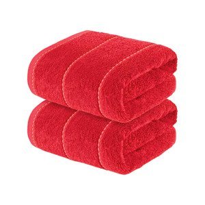 LIVARNO home Froté ručník, 50 x 90 cm, 2 kusy (červená)