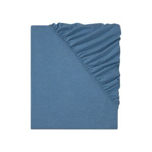 LIVARNO home Napínací prostěradlo z jemného flanelu,  (modrá)