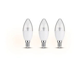 LIVARNO home LED žárovka 2 kusy / 3 kusy (6W / E14 / průhledná svíčka, 3 kusy)